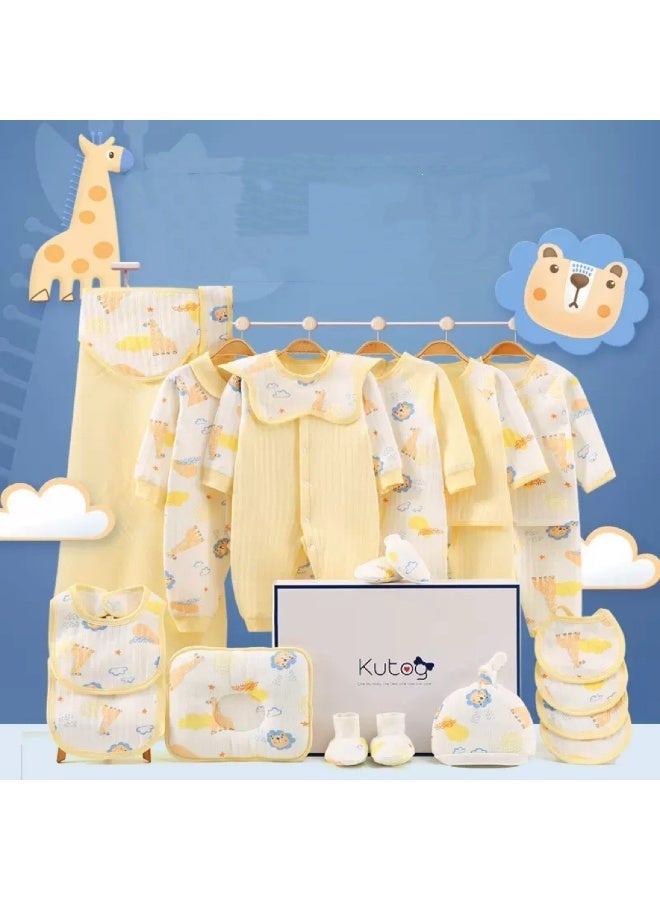 xppier مجموعة هدايا ملابس الأطفال حديثي الولادة مكونة من 22 قطعة من القطن الأصفر الفاتح - Image 5